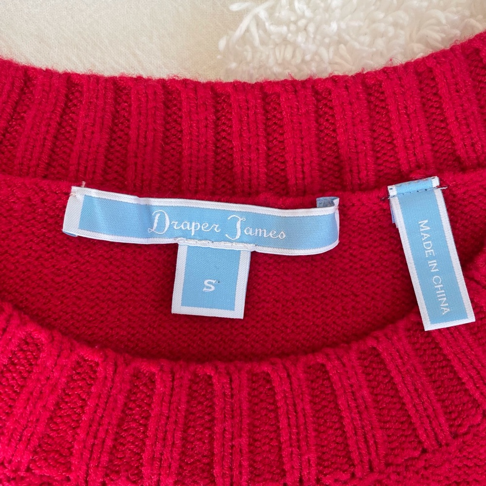 Draper James Red Ruffle Cashmere Blend Sweater - Picture 4 of 8
